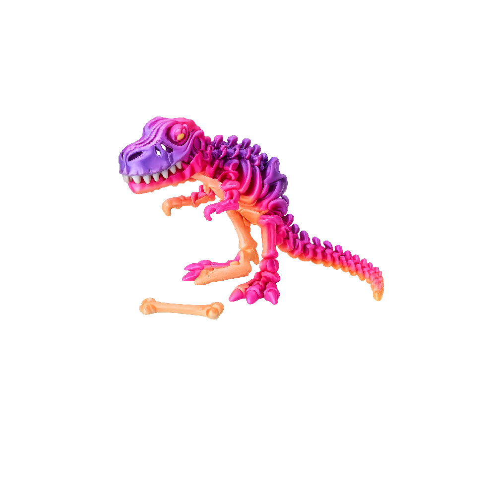 Dinosaur Skeleton Toy – Pink & Purple T-Rex Flexible Puzzle Figure | D-021