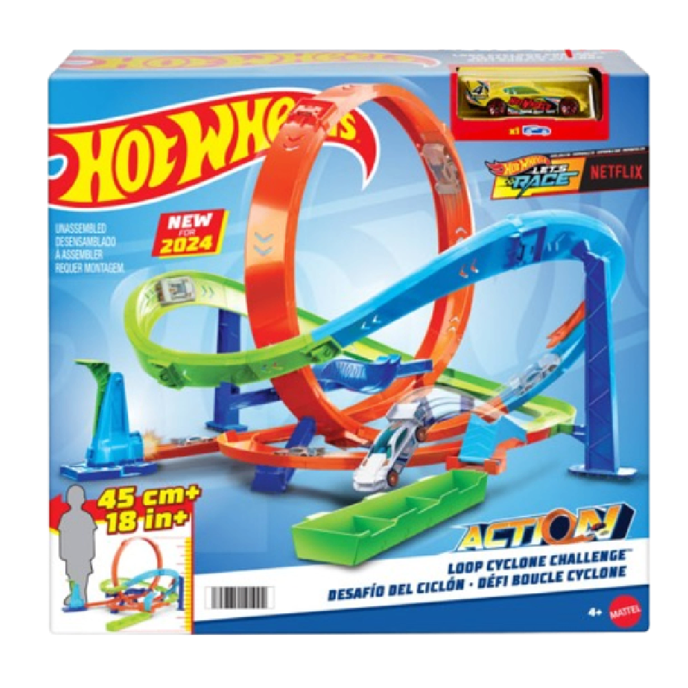 Hot Wheels Action Loop Cyclone Challenge Track Set (45 cm / 18″) | HTK16