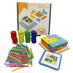 Wooden QIYI 3-in-1 Multifunctional Ferrule Game | 88-23