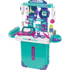 Kids Doctor Playset with Suitcase Trolley – Green & Purple | 008-305