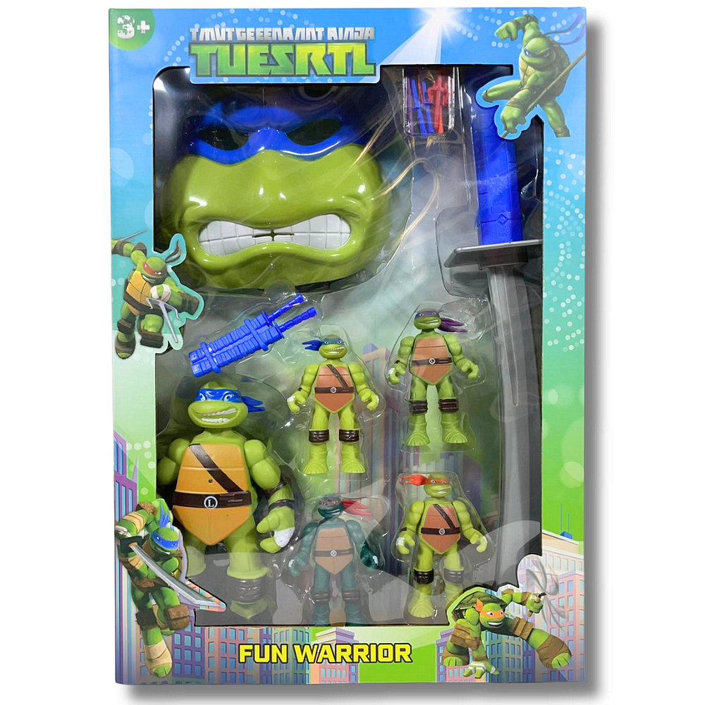 TMNT Action Figure & Weapon Set – Leonardo Turtle with Accessories (Fun Warrior) | A6-5/6/7/8