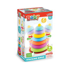 Baby Stacking Rings Tower - Colorful Educational Ring Stacker Toy (9 Pieces) | 03622