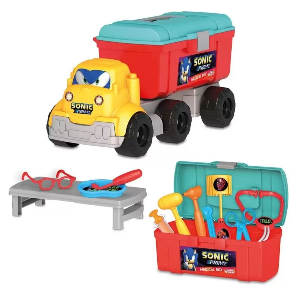 Sonic Prime Medical Truck Play Set with Doctor Accessories - Kids Pretend Play Toy | 03834