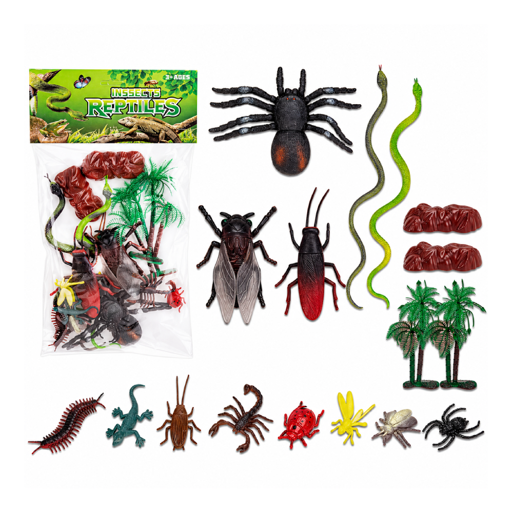 Insects & Reptiles Toy Set (Animal Figures Pack) | KC666-2
