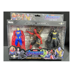 Superhero 3-Piece Action Figure Set Superman Spider-Man Batman | 826-3H