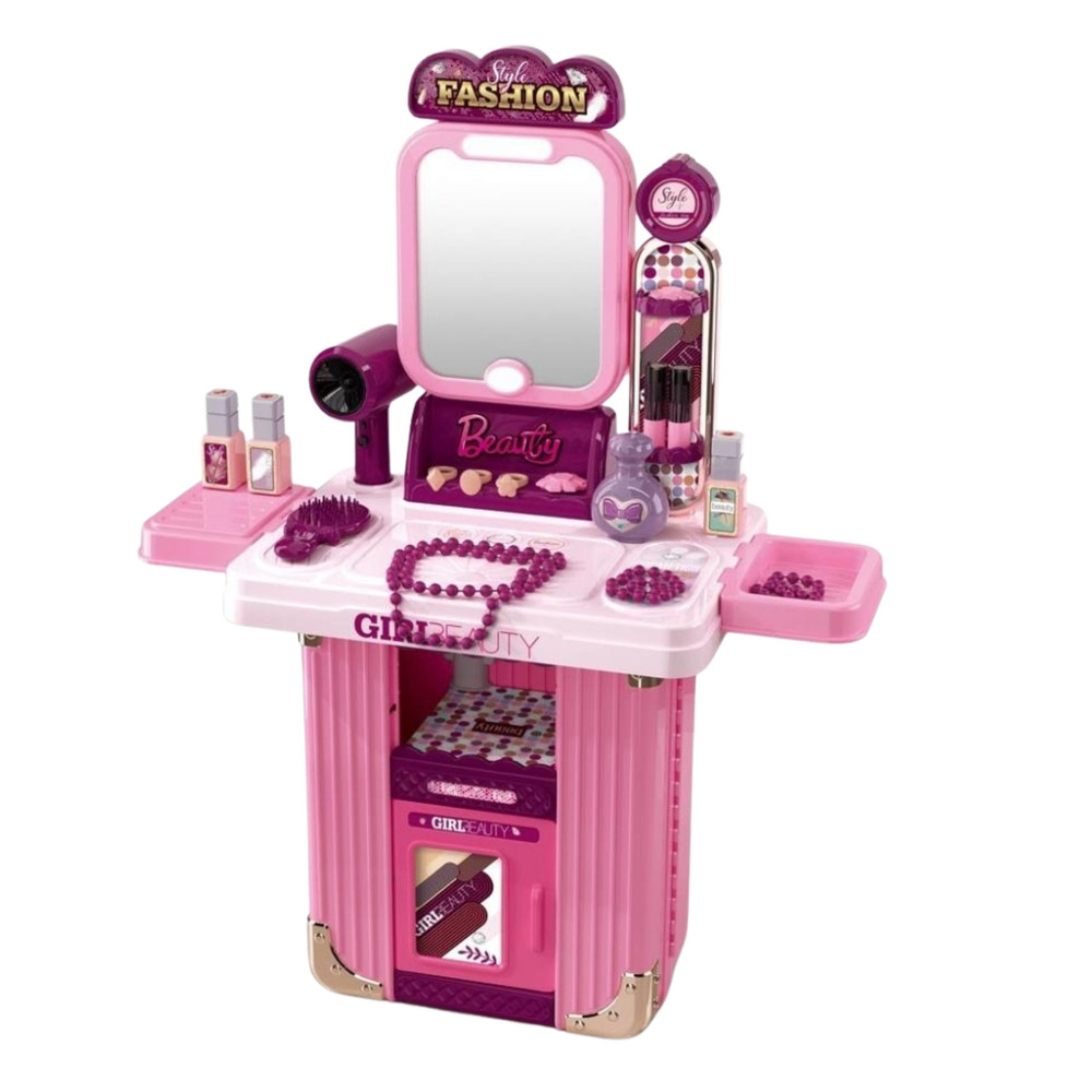 Girl Beauty Fashion Dressing Table Playset with Accessories – Pink | 008-203