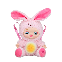 Pink Rabbit Soothing Heartbeat Baby Doll Backpack with Breathing Motion | H03-29