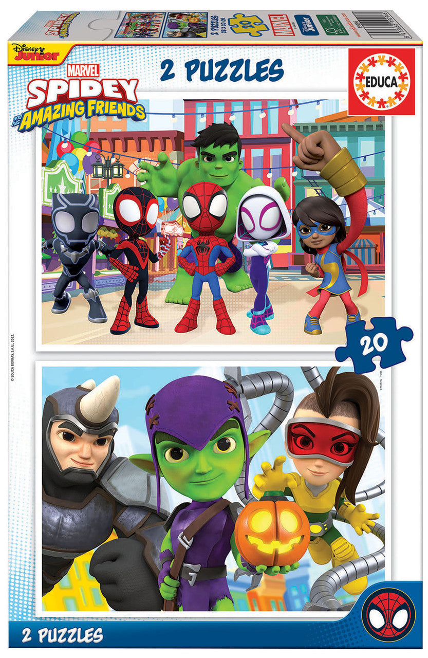 Educa Marvel Spidey & His Amazing Friends - 2 Puzzles (20 pcs each) | 19296