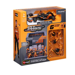 Bburago McLaren MCL38 #4 Lando Norris Miami Grand Prix 2024 Pit Pass 1:43 Die-Cast Model Set | 18-38451N