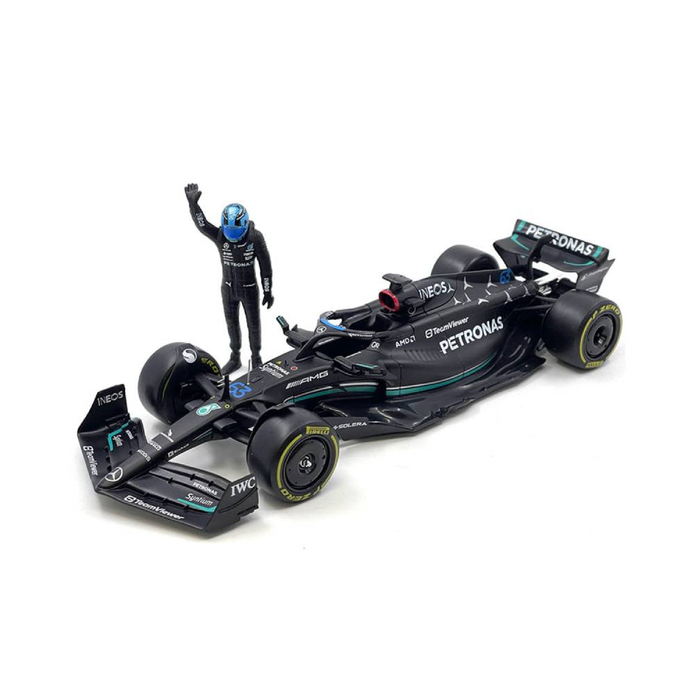 Bburago Mercedes-AMG F1 W14 E Performance #63 George Russell 1:24 Die-Cast Model Car with Driver Figurine | 18-28037R
