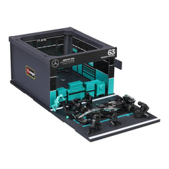 Bburago Mercedes-AMG F1 W16 #63 George Russell Pit Pass 1:43 Die-Cast Diorama Set | 18-38458R