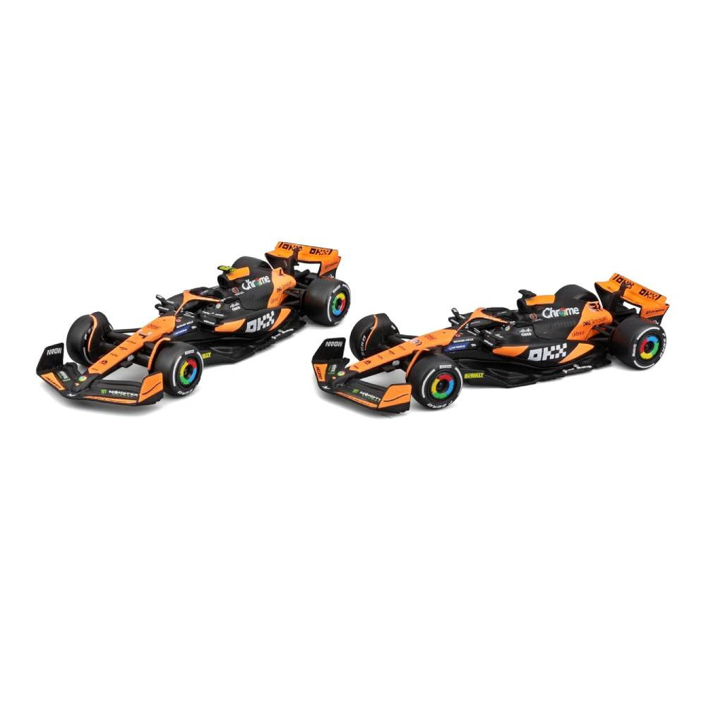 Bburago McLaren MCL38 #81 Oscar Piastri & #4 Lando Norris 2024 2-Pack 1:43 Die-Cast Model Cars