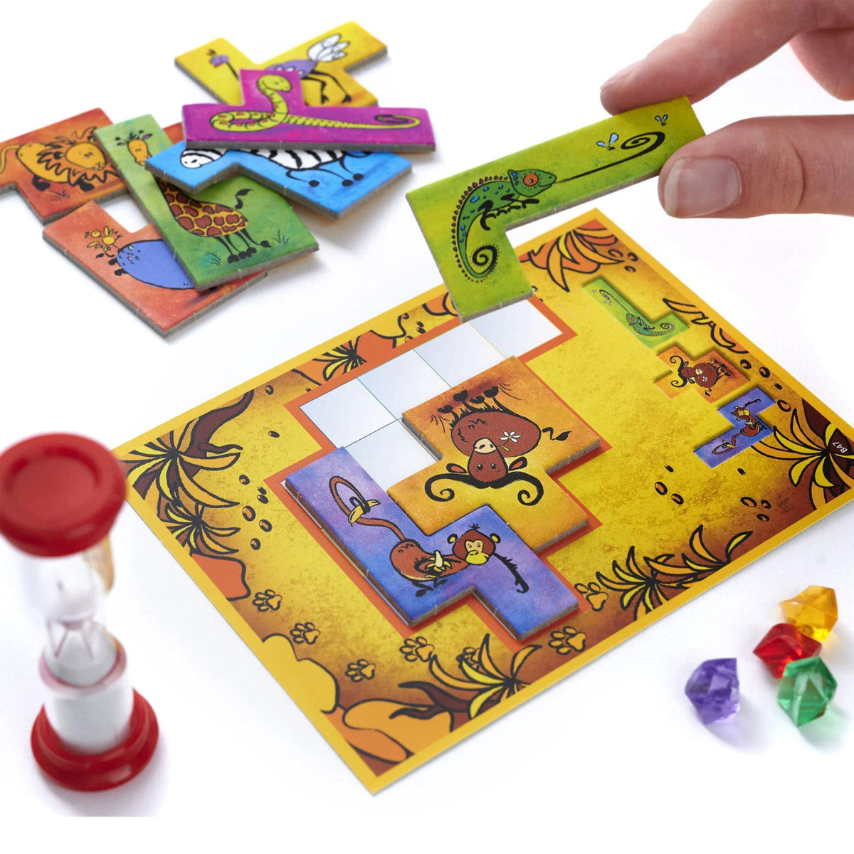 Ubongo! Junior — Tile-Placing Puzzle Board Game for Kids | Thames & Kosmos | 12401