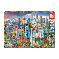 Educa Landmarks of the USA Puzzle – 1500 Pieces | 17670