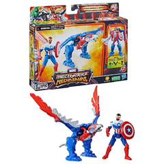 Hasbro Marvel Mech Strike Mechasaurs Captain America 4" with Redwing Mechasaur | F6595