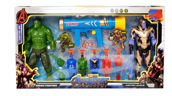 Avengers Endgame Hero Toy Set with Dart Gun & Figures – Hulk & Thanos | 1177B
