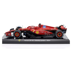 Bburago Ferrari SF-24 #16 Charles Leclerc 2024 1:24 Die-Cast Model Car with Hard Acrylic Showcase
