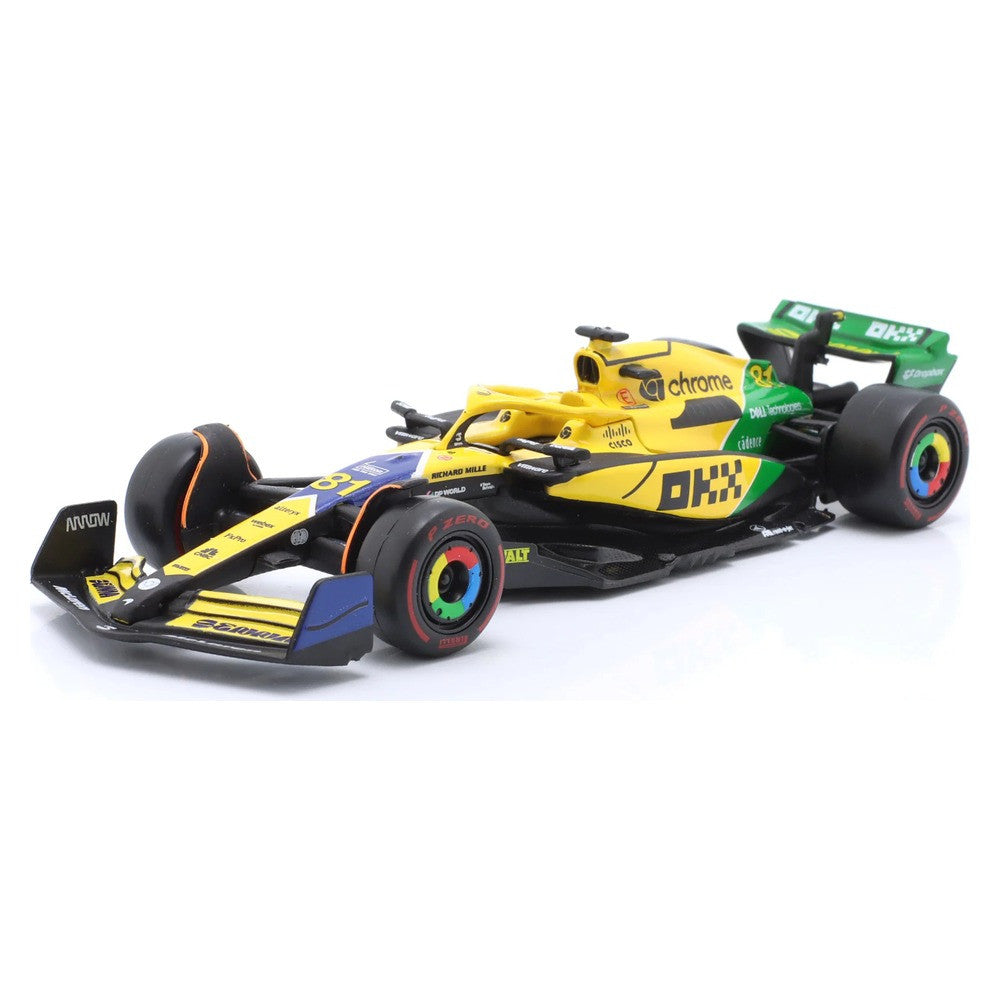 Bburago McLaren MCL38 #81 Oscar Piastri 2024 Monaco GP Senna 30th Anniversary Livery 1:43 Die-Cast Model Car