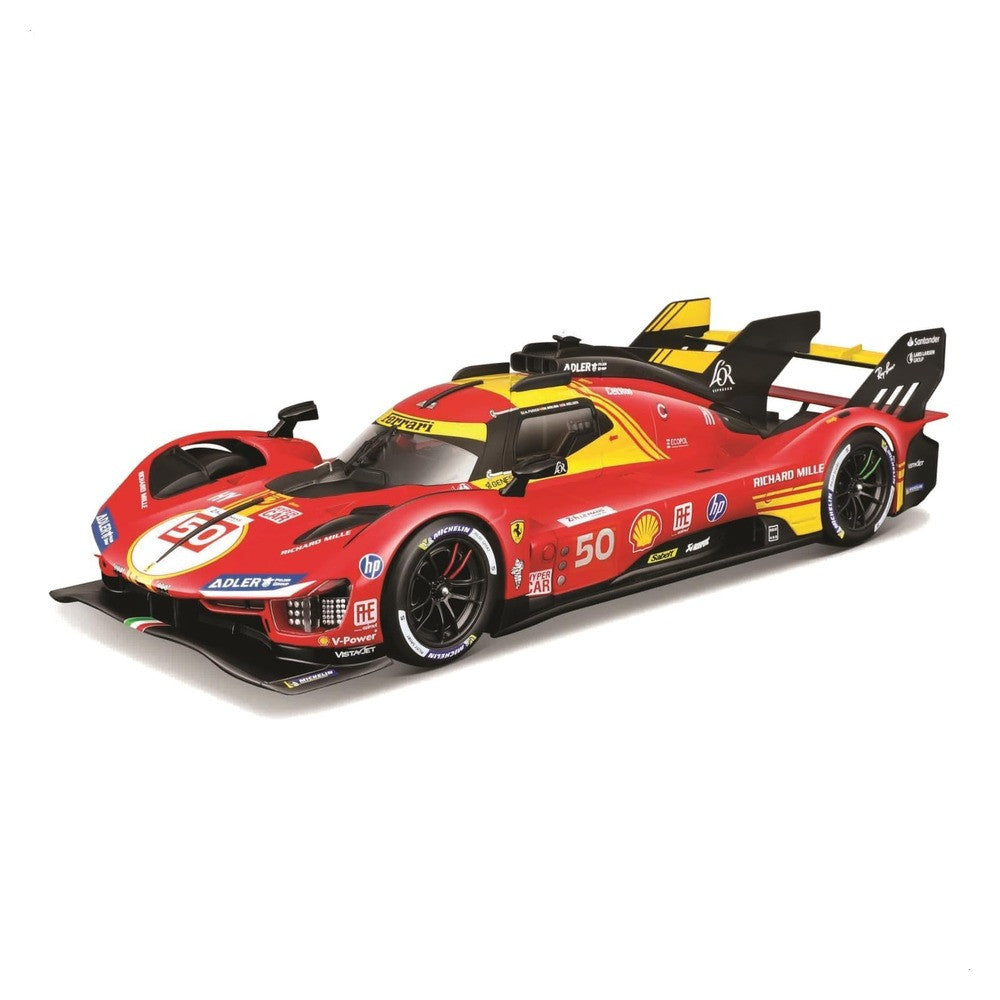 Bburago Signature Ferrari 499P #50 24H Le Mans Champion 2024 1:18 Die-Cast Model Car - Red
