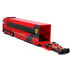 Bburago IVECO S-Way S70 Racing Hauler with Ferrari SF-24 #16 Charles Leclerc 2024 1:43 Die-Cast Set