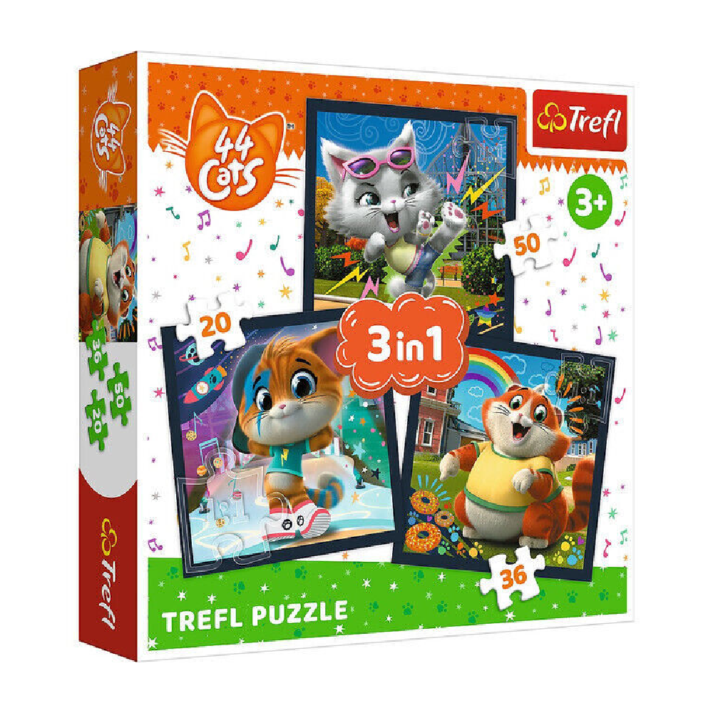 Trefl 3-in-1 Cats Figures Puzzle - 20 to 50 Pcs | 34865