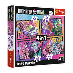 Trefl 4-in-1 Exciting Day Monster High Puzzle - 35-70 Pcs | 34655